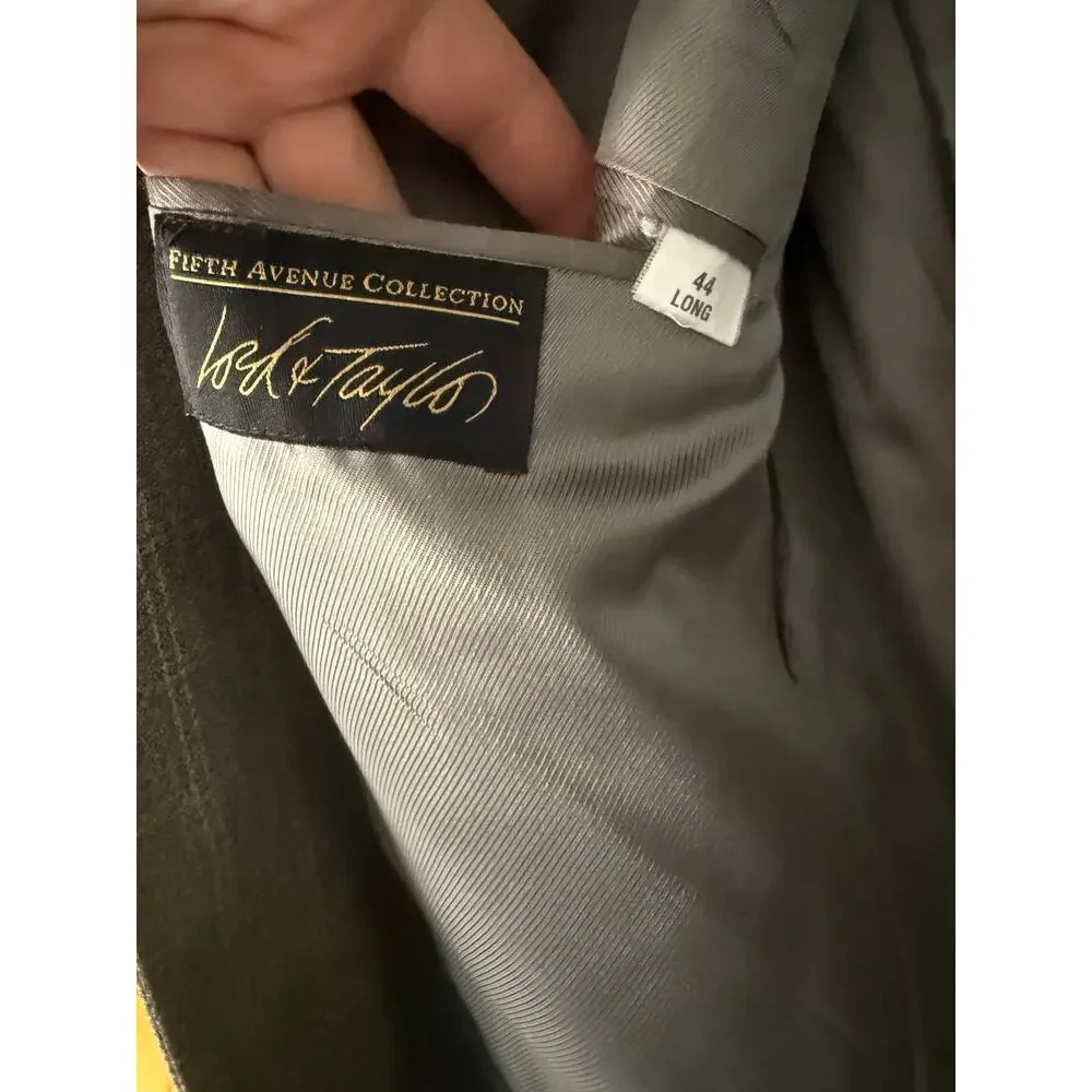 Vintage Lord & Taylor Men’s 44L Blazer – Wool Windowpane Check, Made in USA
